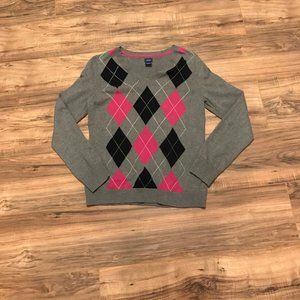 Grey/Pink/Black Plaid Sweater